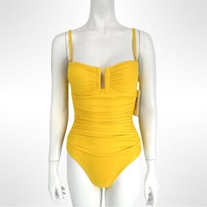 NWT DKNY Bright Yellow One-Piece Swimsuit